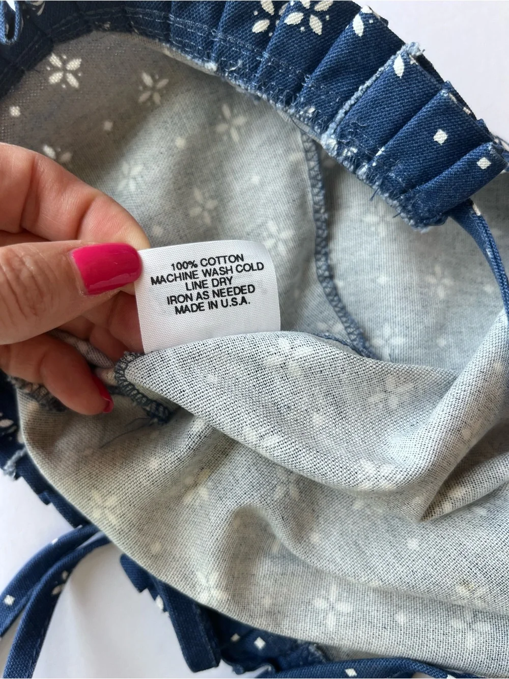 Longaberger Blue White Basket Liner 80’s 90’s